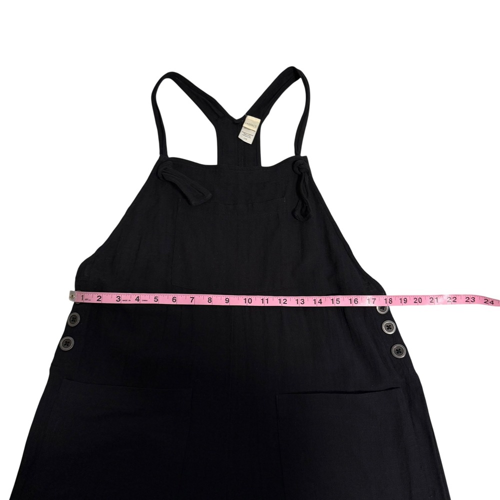 L. Space | Freya Overalls Black Tie Shoulder Jumpsuit Beach Cover-up Size L - Picture 9 of 12